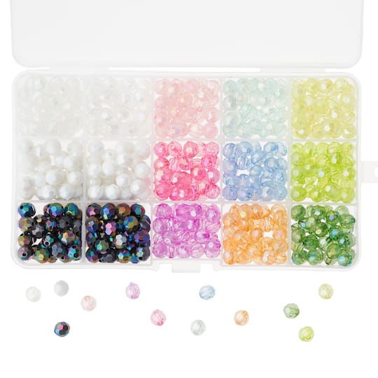 Bead Landing&#x2122; Faceted Aurora Borealis Crafting Beads Box